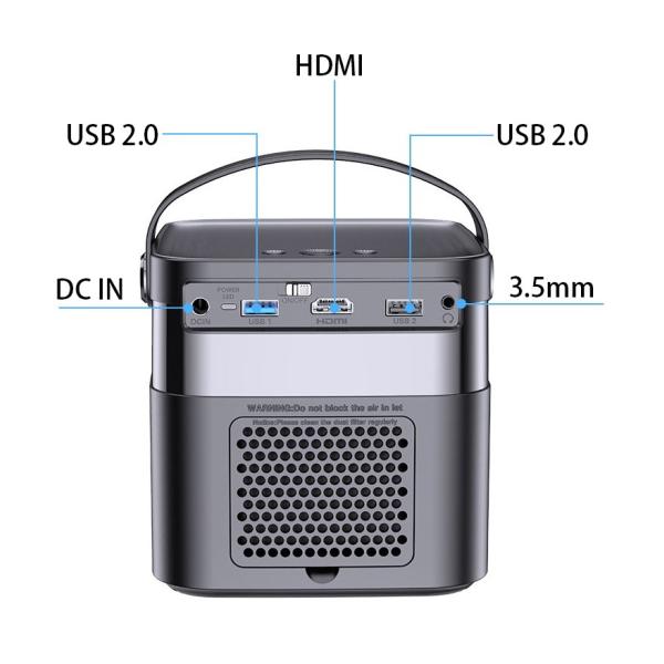 Android Portable 4K LED DLP Smart Projector Large Capacity Battery