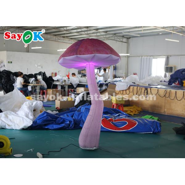 Nylon Cloth 2m Hanging Blow Up Mushroom With LED Light For Event / Wedding