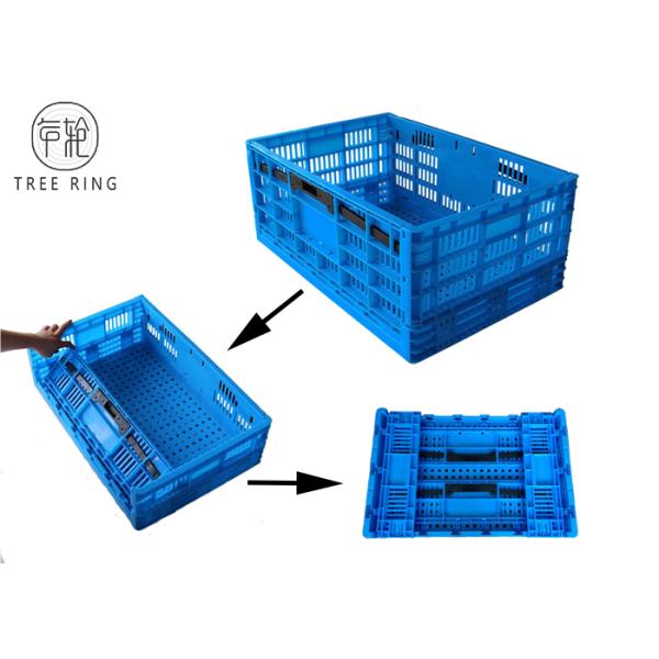 Foldable Collapsible Plastic Crate For Food Industry , Fruit And Vegetable Crates