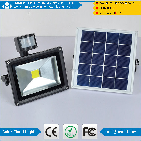 Energy saving IP65 waterproof pir motion sensor 10W outdoor solar led flood