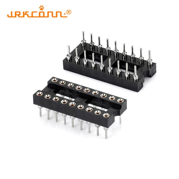 DIP IC Socket Connectors Adaptor Black Solder Header Pins Round Pins Female Pcb