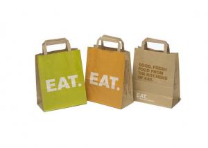 China Glossy Lamination Paper Packaging Food Bags, Card Paper Shopping Bag With Custom Logo on sale