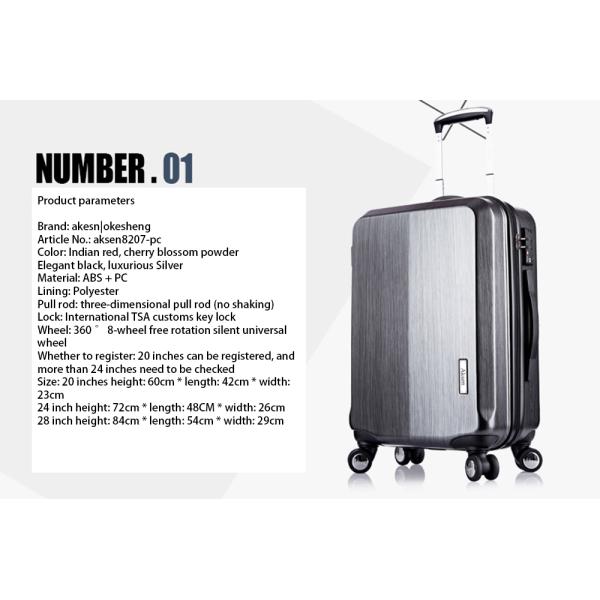 Brushed Finish Hard Shell Suitcase with TSA Lock