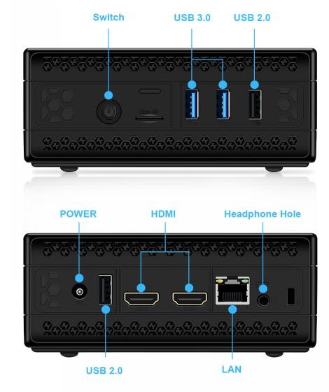 Micro Form Factor Pc , AC1-Z Quad Core Compact Windows 10 Pc LAN WLAN