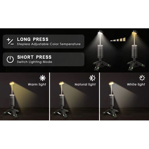 4 Mode LED Rechargeable Telescopic Camping Light Outdoor Emergency Collapsible Camping Lantern
