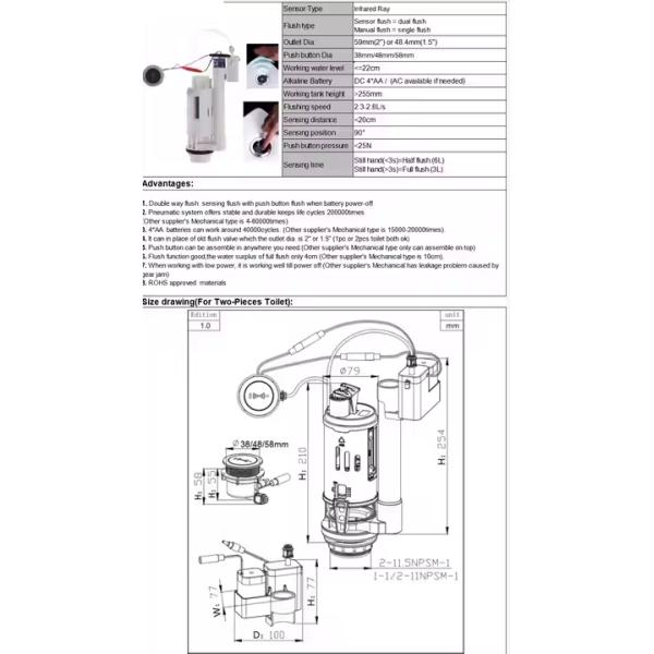 Intelligent Induction Drainage Valve with Manual Control Flushing Type and ABS+POM Material for Bathroom Needs