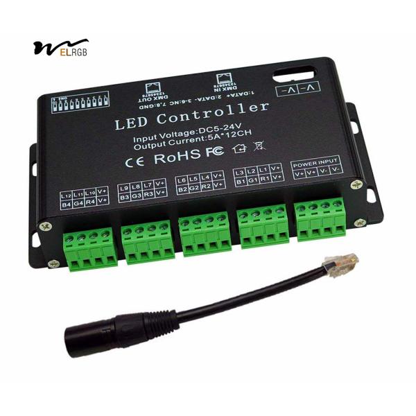 12 Channel DMX Decoder RGB LED Light Strip Controller Driver DC5V-24V LED Module Light