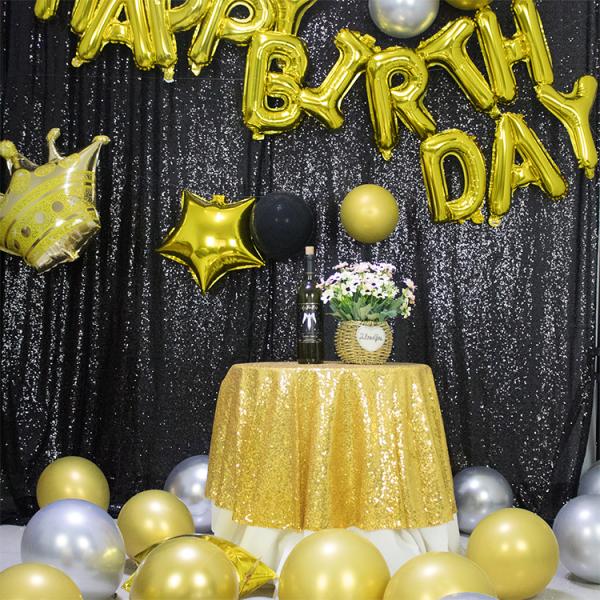 120 Inch Silver Color Round Wedding Table Cloth Sequin Wholesale Disposable Table Covers