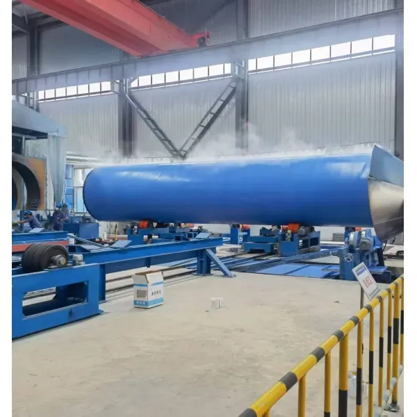 3LPE Coating Pipe Production Line with High Voltage Electrostatic Spray Gun PLC Automatic Control and SA2.5 Clean Level