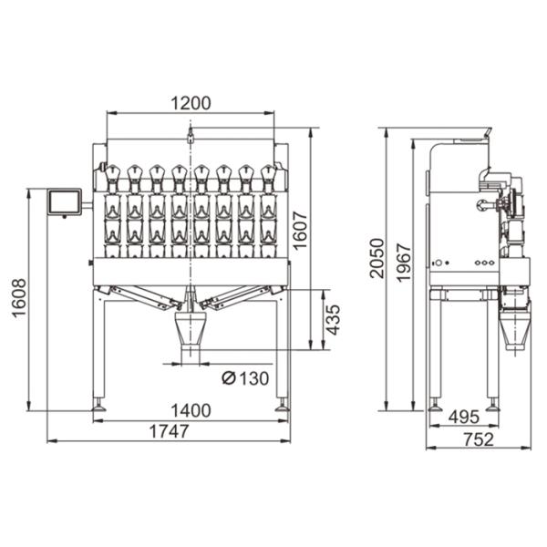 Screw Feeding Combination Weigher For Sticky Food