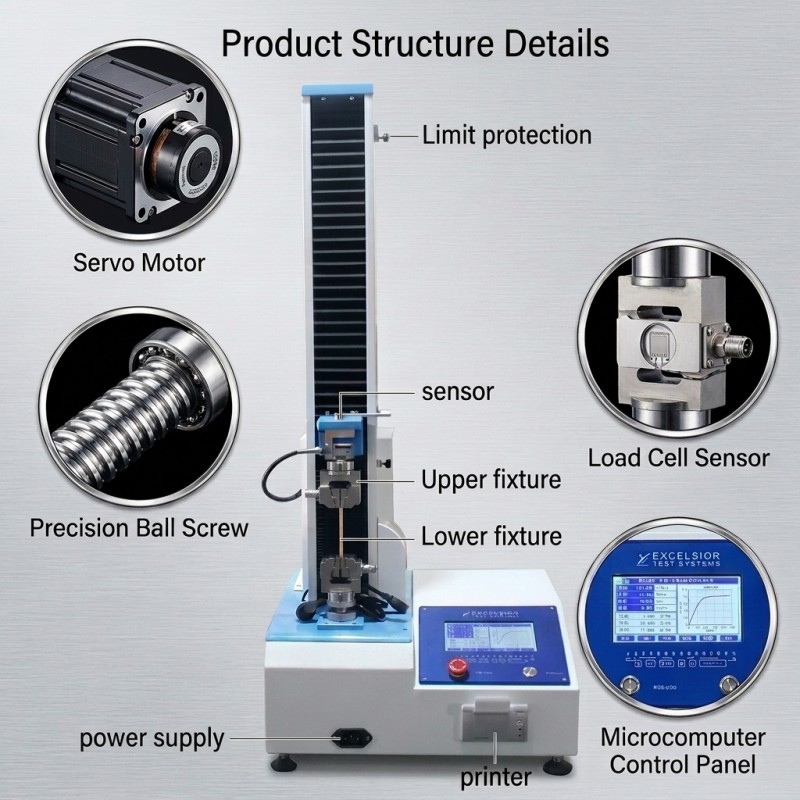 Computerized Single Column Universal Tester High Precision Tensile Strength Machine for Wire and Cable Industry