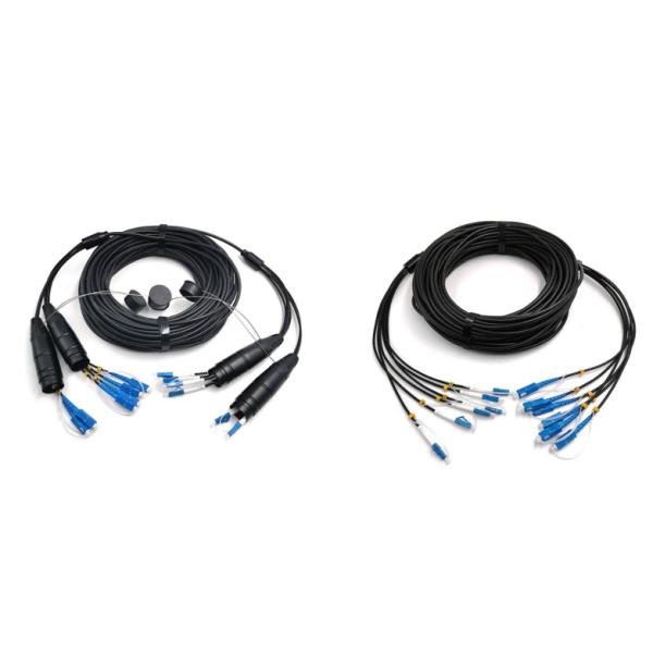 8C Military tactical Armored Fiber Patch Cord TPU Jacket Insertion Loss≤0.3dB
