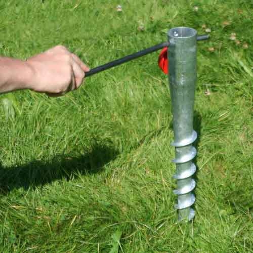 Iso Galvanised Bright 68mm Ground Screw Anchors For Fence Posts