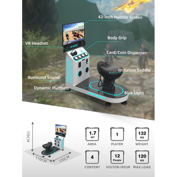 1 Player 9D Virtual Reality Simulator Horse Riding Vr Game Machine Coin Operated