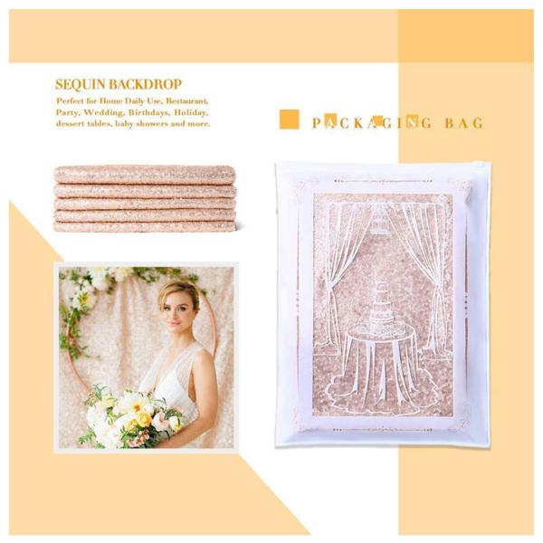 Luxury Elegant Different Color Embroidery Sequin Fabric Backdrop for Wedding Party Birthday Party Events