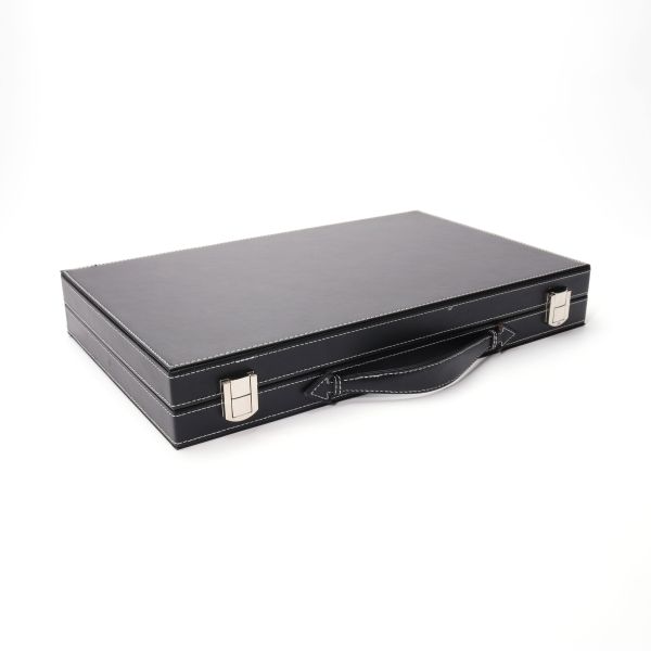 15 Inches Leather Backgammon Set Customized Logo Backgammon Set Leather Case