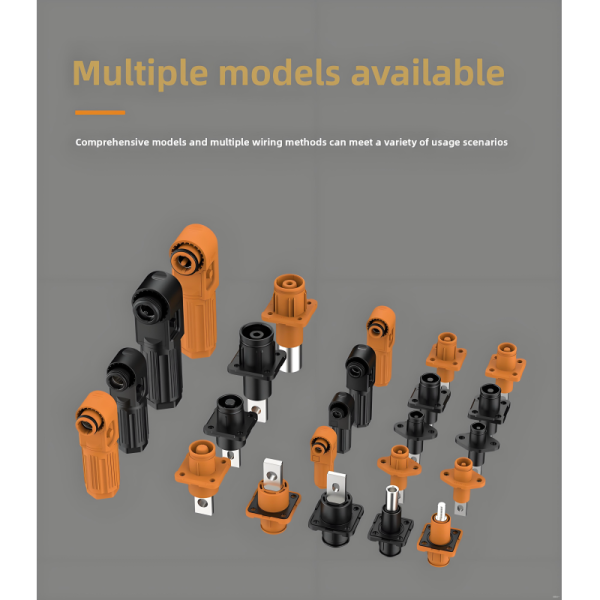 PG50A-OR-IP67 Fixed (Non-Rotatable) Energy Storage Connector - Orange Positive, Stud Mount