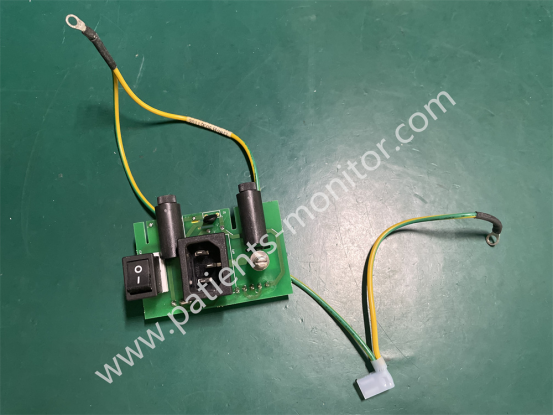 EDAN SE-300 SE-300B ECG Machine three-prong power interface with ground wire assembly 21.53.20458-1.3