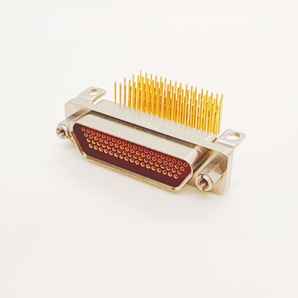 74 Pin Right Angle Micro Rectangular Connector with Metal Casing for PCB Mount Applications
