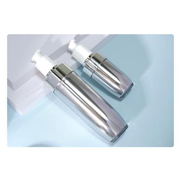 Replaceable Acrylic Bottles 30ml 100ml Silver Plastic Lotion Pump Bottle