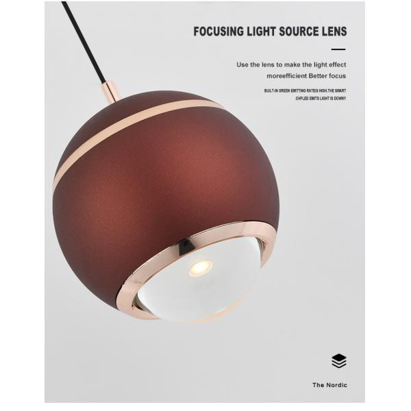 7W Led Glass Pendant Light Spherical Round Glass Ceiling Light