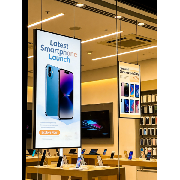Anti Glare Screen Digital Window Displays 55" Android 11 OS
