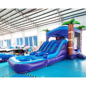 Wholesale Palm Tree Jumping Inflatable Bouncer Slide With Triple Stitching from china suppliers