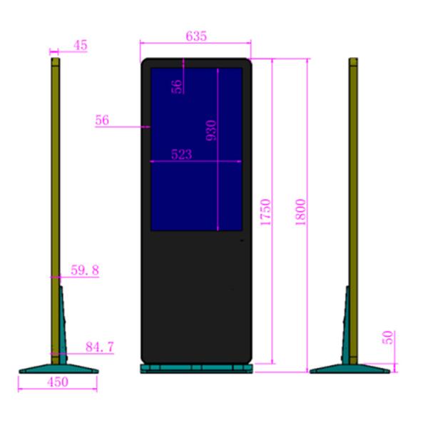 Interactive Infrared Touch Screen Kiosk 43'' 55'' Indoor Hall Shopping Arcade