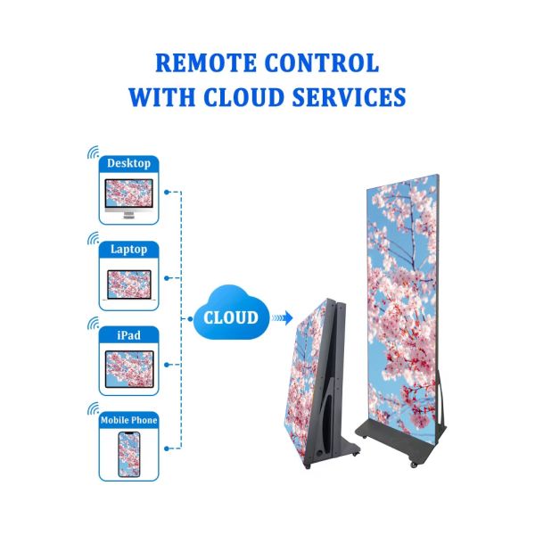 P2.5 Foldable LED Poster Display Portable Roll Up Video Screen Free Standing Advertising Signboard Kiosk for Events OEM