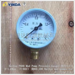 Wholesale Pump Discharge Mud Pump Pressure Gauge M14×1.5 0-1.6Mpa Y-60Z HH60.190 Haihua F600 from china suppliers