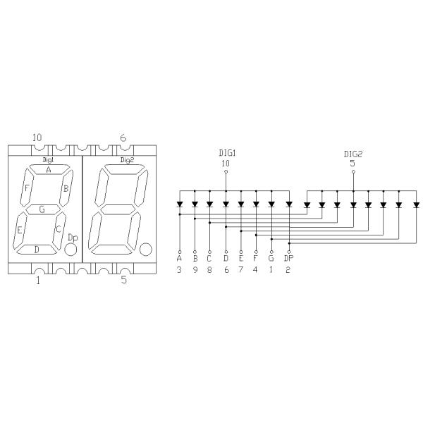 0.56 Inch SMD White 7 Segment Display 2 Digit Common Anode low power