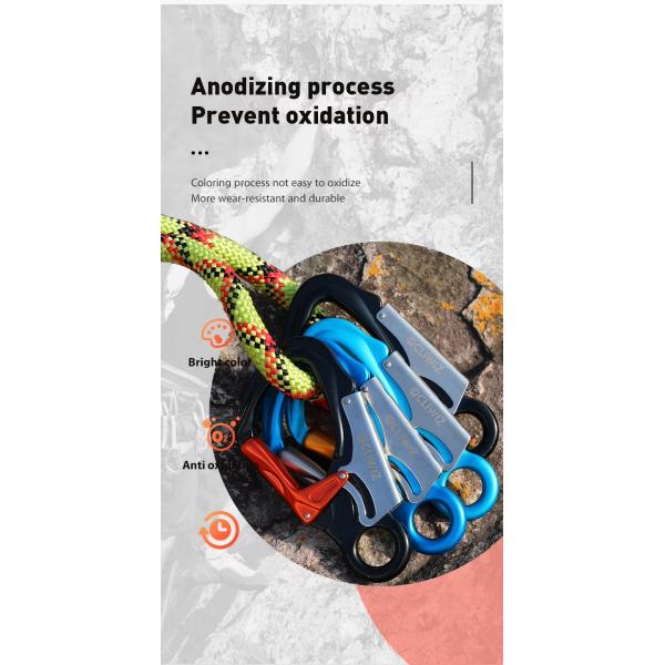 Aluminum Alloy 23kN Snap Hook Locking Carabiner for Heavy Duty Climbing Applications