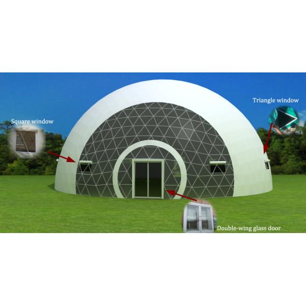 Double - coated pvc Luxury Camping Tent , small yellow geodesic dome tent for living room
