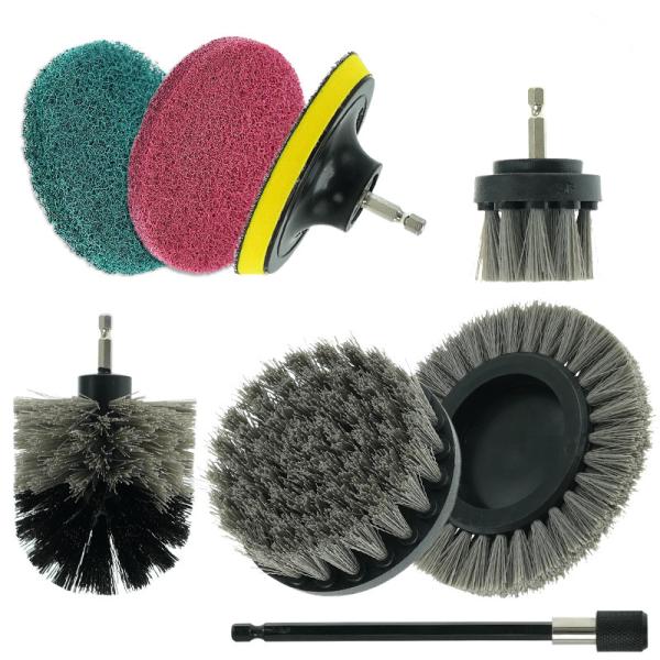 Oem 8pc Drill Brush Set Power Scrubber Bathroom Car Cleaning