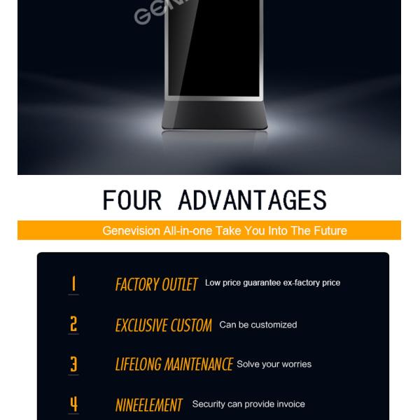 Free Standing Digital Lcd Advertising Screen Capacitive Touch 10 Dots 500 Brightness 43 Inch