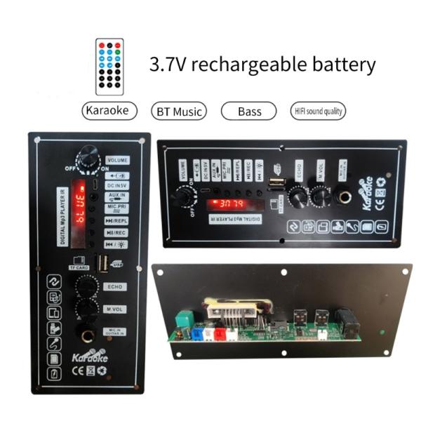 10W 20W Power Bluetooth Compatible Rechargeable Lithium Battery Amplifier Board with MP3 Player and Microphone