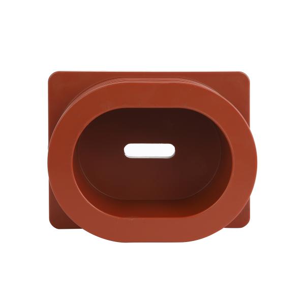 Red Epoxy Resin Wall Insulated Bushing , Epoxy Resin Busbar Through Insulator
