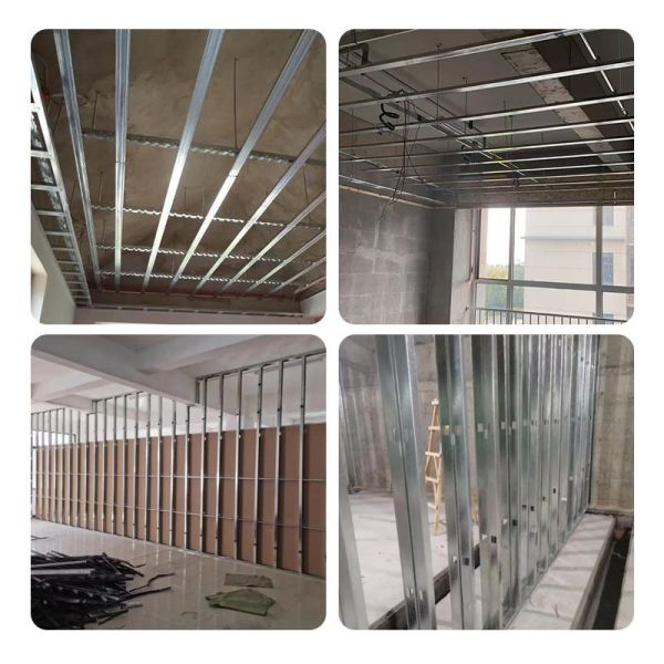 Suspended Ceiling Gypsum Wall Drywall Ceiling Ganger Galvanized Steel Metal omega Double Furring Channel System