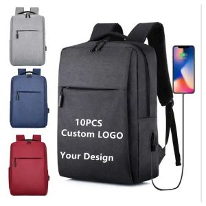 China Travel Men Computer Bag Polyester Casual Geometric USB Laptop Backpack on sale