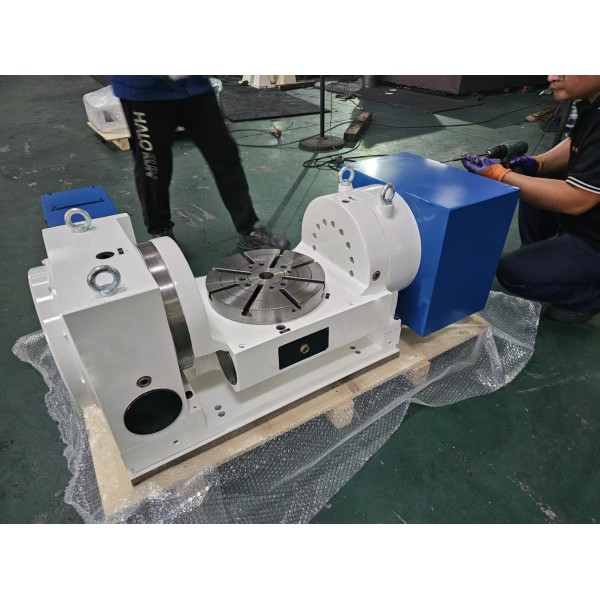 Tilting Angle Adjustable Worm Gear Rotary Table Hardened Steel Servo Motor Industrial