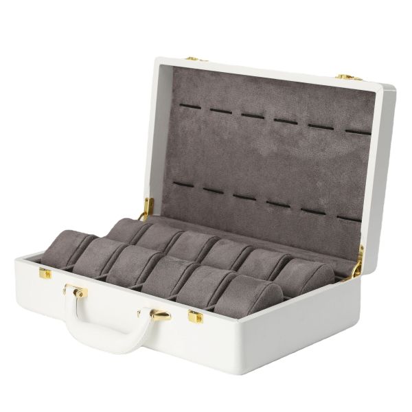 Watch storage box, high-end leather briefcase, 12-position watch display, jewelry collection packaging box, gift box