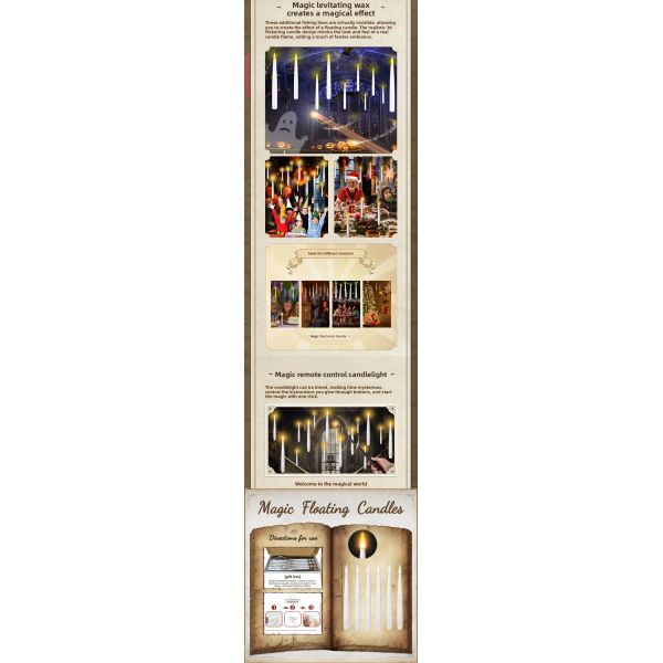 Remote Control Flickering Flame LED Candle with Hanging Installation for Flameless Taper Candles