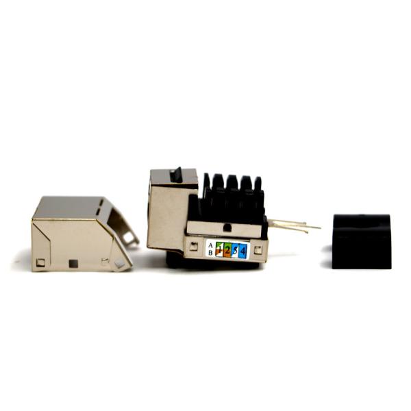 White Shielded Cat5e Keystone Jack Utp Connector Module Without Panel Stops