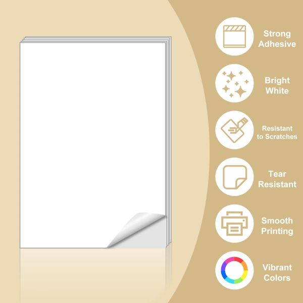 Waterproof A4 Label Stickers with Strong Adhesive and Customizable Size for Logistics and Supermarket Use