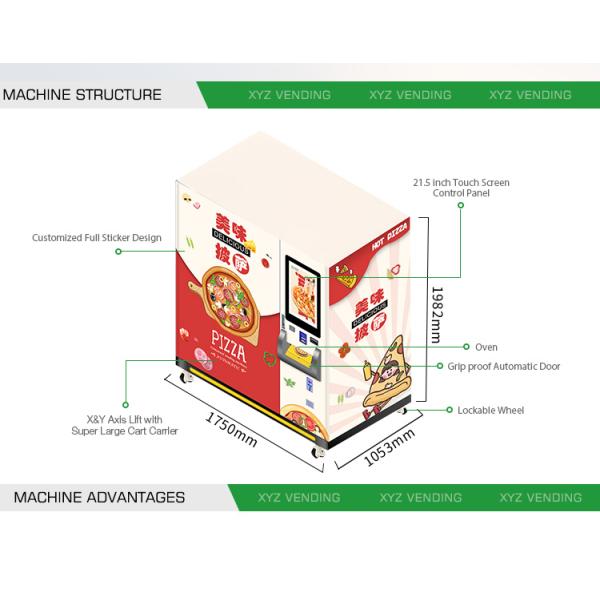 XY Elevator 8 Inch 10 Inch 12 Inch Heated Automatic Frozen Food Self Service Vending Machine for Pizza