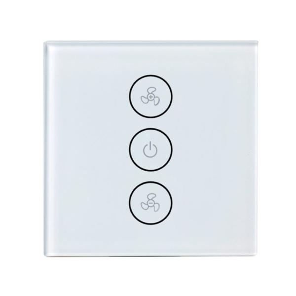 Glomarket Tuya Zigbee Glass Touch Panel Smart Voice Control Ceiling Fan Lamp 10A