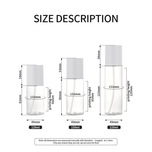 100ml Transparent White Cosmetic Lotion Bottle Cylinder Shape