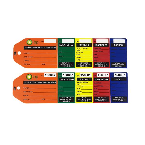 Custom Security Tag Waterproof Resistant Tear Safety Inspection Marking Labels PVC Management Tag