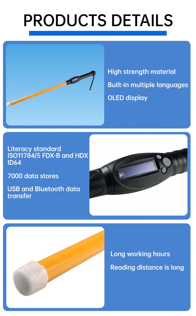 Waterproof PT280 RFID Reader 134.2kHz PVC Plastic NLIS Australia ICAR Approved Cattle ID USB ISO 11784/5 Wiegand RS232