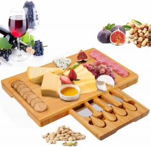 China Large Premium Bamboo Cheeseboard For Charcuterie Wine Meat on sale